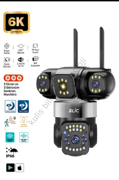 Blic BLIC BLM-74 Wifi İP Kamera  6mp 3 Ekran