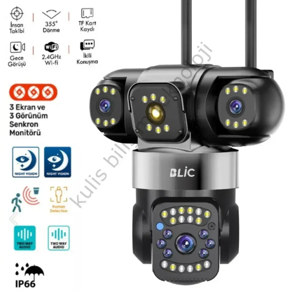Blic BLIC BLM-74 Wifi İP Kamera  6mp 3 Ekran