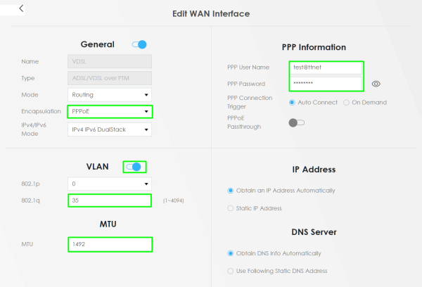 Zyxel VMG8825-T50 4 Port 2400 Mbps VDSL2 Modem