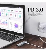 8’i 1 Arada Type-C To USB 4K HDMI RJ45 Ethernet 87W Pd Şarj Sd/tf Kart Okuyucu Hub Dönüştürücü
