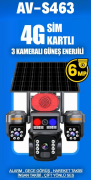 AV-S463 – 3 Kameralı SIM Kartlı Güneş Panelli 6MP PTZ Güvenlik Kamerası