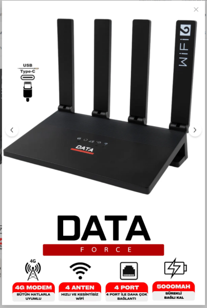 Dataforce CPE WR800-E Modem Sim Kartlı Taşınabilir Modem 5000mAh