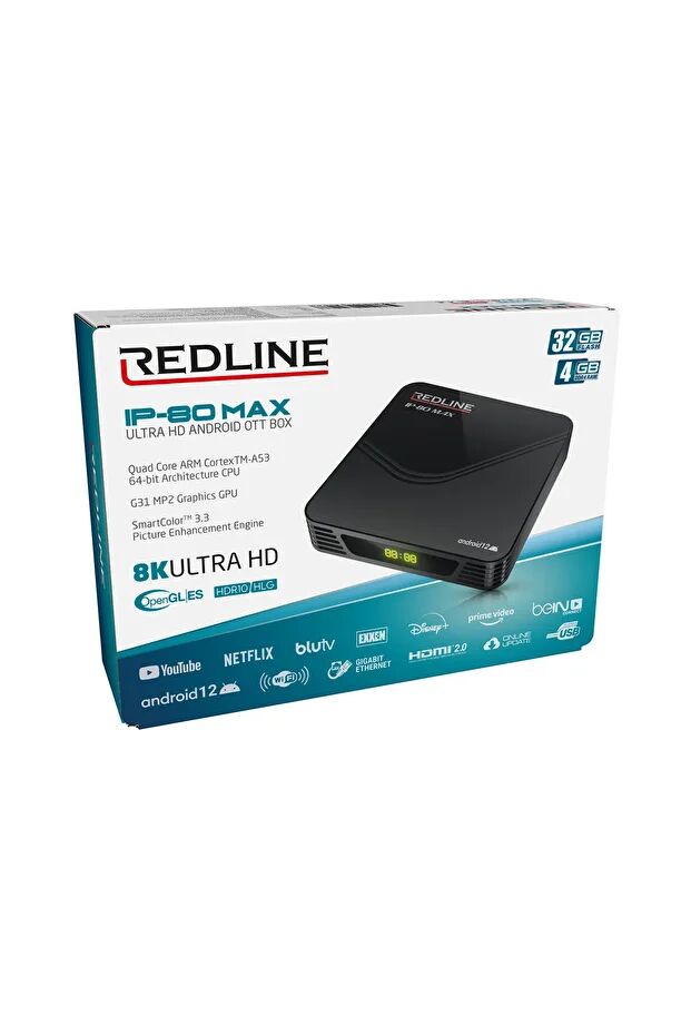 Redline Ip-80 Max Android 12 Ultra Hd 8k-4gb-32gb Media Player