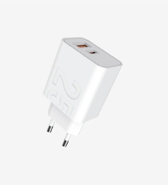 LinkTech T460e Strong 25W PD Dual Port Beyaz  Hızlı Şarj Aleti - 3A, USB-A Type-C Çıkışlı, Akım Korumalı