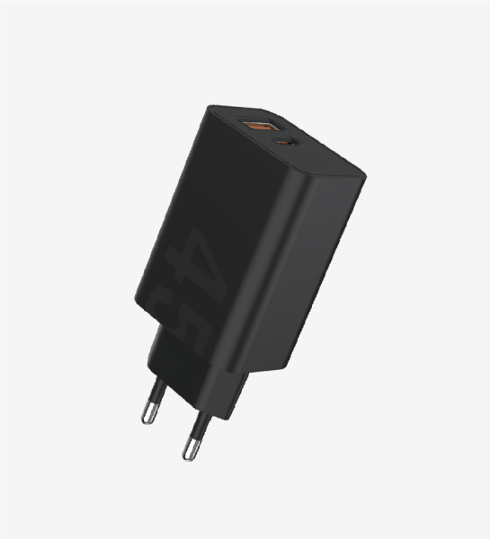 LinkTech T462e Strong 45W PD Dual Port Siyah  Hızlı Şarj Aleti - 3A, USB-A Type-C Çıkışlı, Akım Korumalı