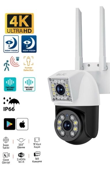 Blic BLM-76 4MP Çift Lensli WiFi Akıllı Dış Mekan Kamera