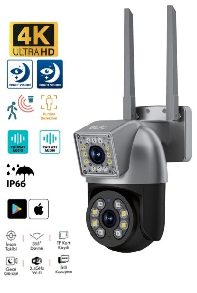 Blic BLM-76 4MP Çift Lensli WiFi Akıllı Dış Mekan Kamera