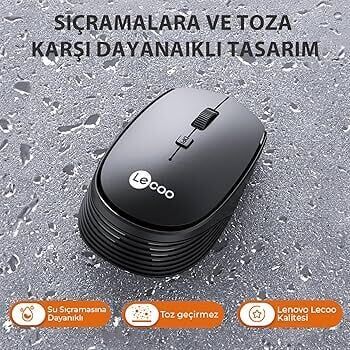 Lenovo Lecoo WS202 Siyah Kablosuz Mouse