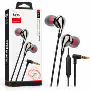 Kablolu Kulaklık | Linktech E80 3.5mm Metal Kulaklık Siyah