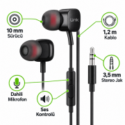 Kablolu Kulaklık | Linktech H15 3.5mm Bass Stereo