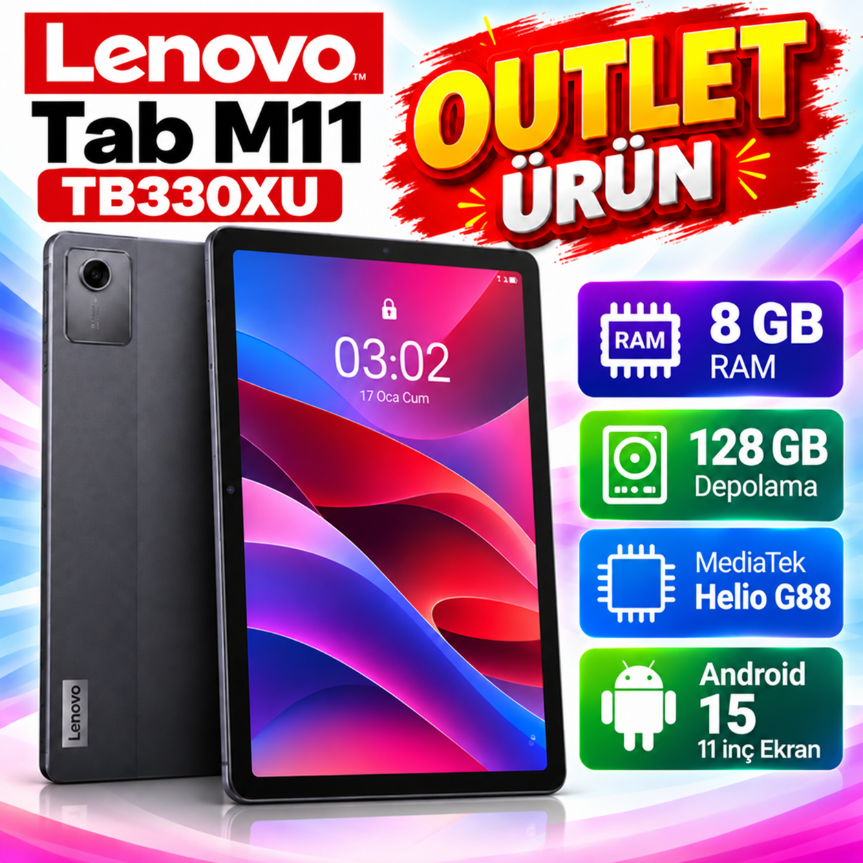 Lenovo Tab M11 TB330FU 8GB RAM 128GB Tablet Outlet