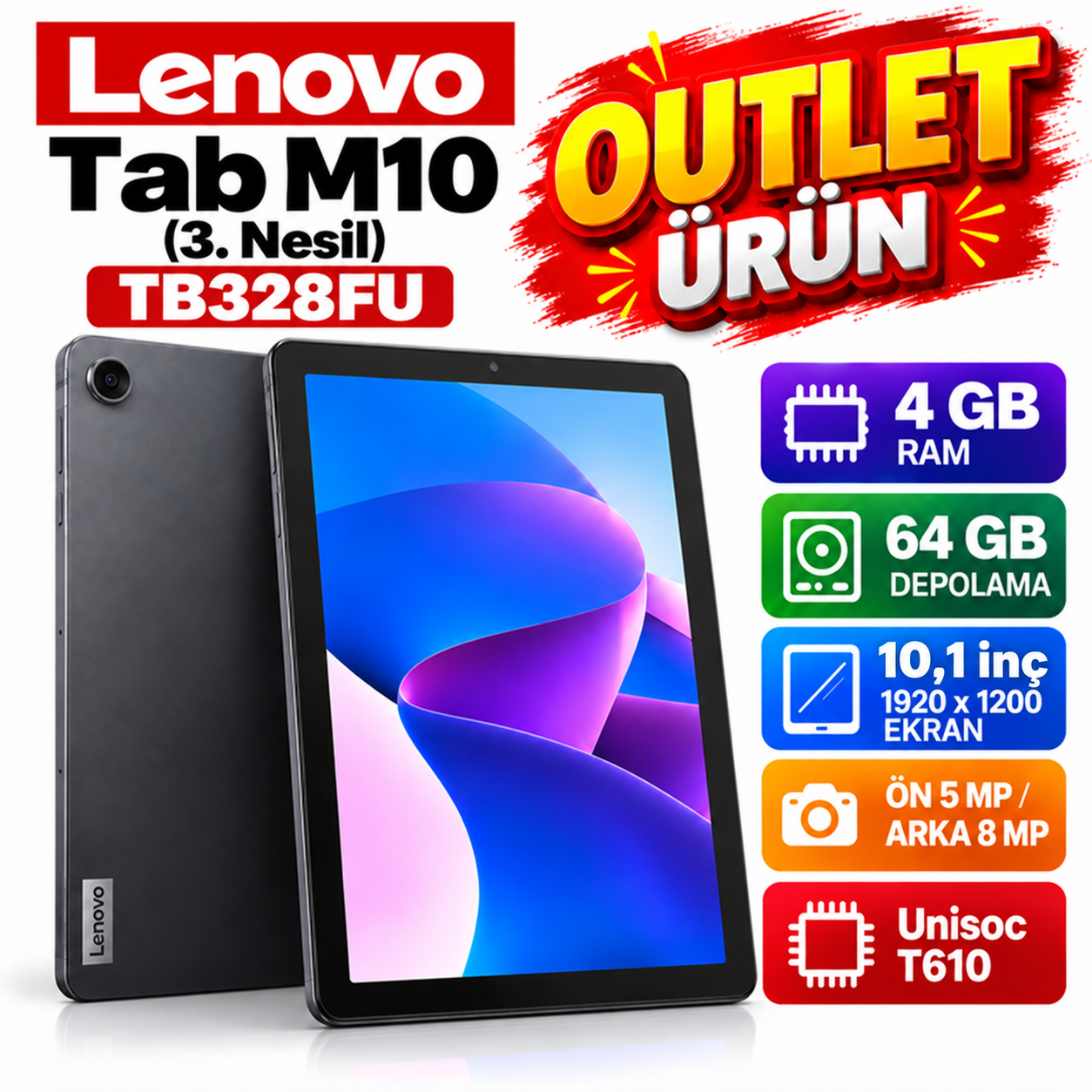 Lenovo Tab M10 3rd Gen TB328FU 4GB RAM 64GB Tablet Outlet