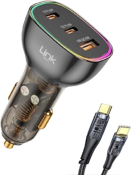 LinkTech C508 80W 2xPD 30+20W + USB Araç İçi Type-C Şarj Aleti