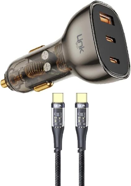 LinkTech C508 80W 2xPD 30+20W + USB Araç İçi Type-C Şarj Aleti