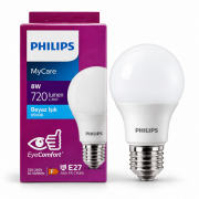 Philips 8W E27 Beyaz Işık 6500K MyCare Led Ampul 720 Lümen