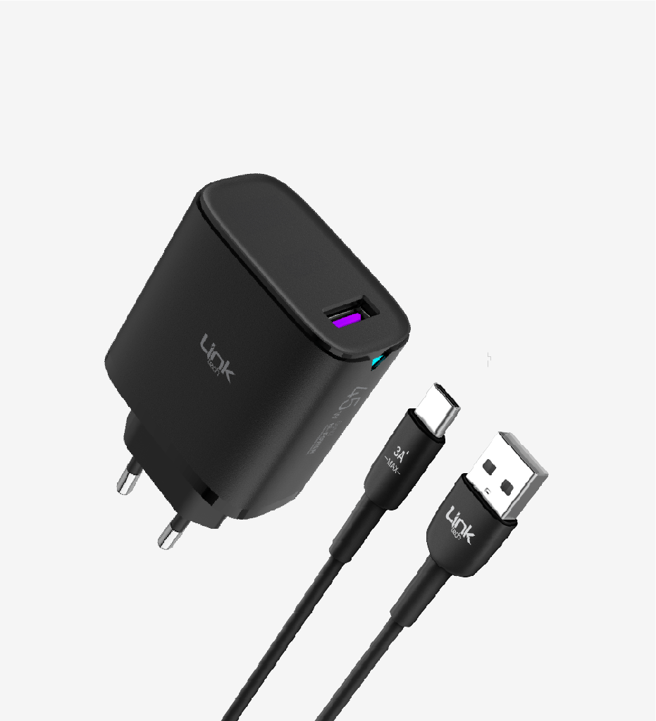 Linktech C318 Safe GaN Tip-C Kablolu 45W Hızlı Şarj Aleti