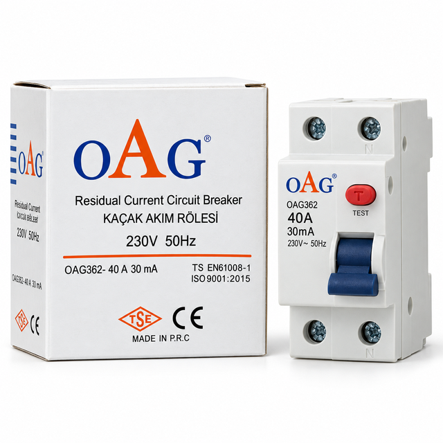 OAG 40A 30mA Kaçak Akım Rölesi OAG362 230V 50Hz