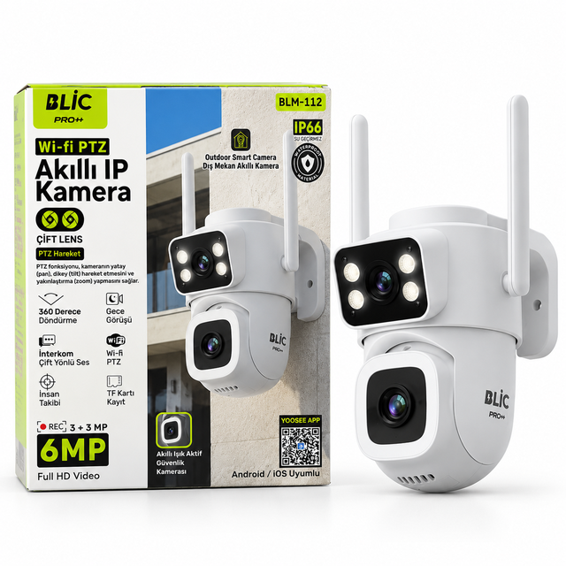 Blic Pro+ BLM-112 6MP Çift Lens IP Güvenlik Kamerası