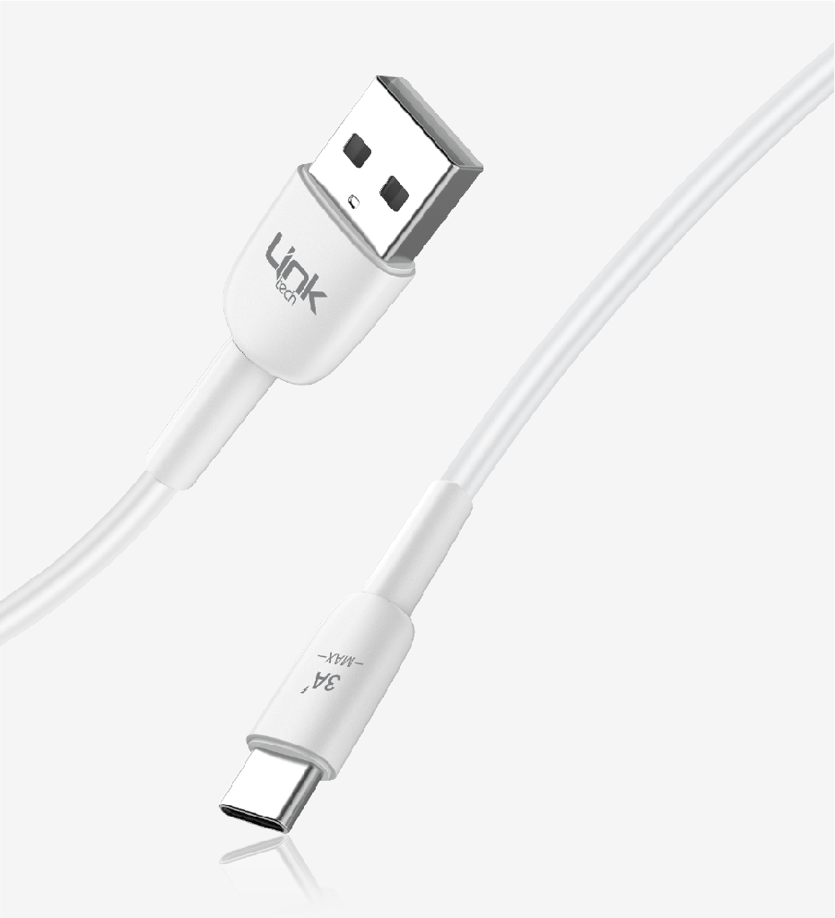 Linktech typ-c K602 Safe 45W 3A Şarj ve Data Kablosu BEYAZ