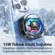 Memo CX06 Ios Android Soğutucu 15W Manyetik + Arka Klips 2'si 1 Arada Yarı Iletken Soğutma Fanı Radyatörü