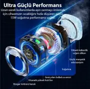 Memo CX06 Ios Android Soğutucu 15W Manyetik + Arka Klips 2'si 1 Arada Yarı Iletken Soğutma Fanı Radyatörü