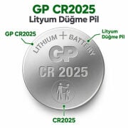 GP CR2025 3V Lityum Düğme Pil Araba Anahtarı Pili