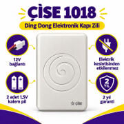 Çise 1018 Ding Dong 12V Elektronik Pilli İki Sesli Kapı Zili