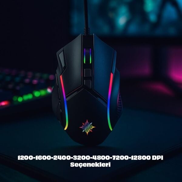 MKESPN X15 Kablolu Gaming Mouse | 12800 DPI | 12 Tuşlu Makro | RGB Işıklı | Yüksek Hassasiyetli