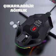MKESPN X15 Kablolu Gaming Mouse | 12800 DPI | 12 Tuşlu Makro | RGB Işıklı | Yüksek Hassasiyetli