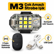 M3 Kumandalı Şarjlı LED Çakar Lamba Motosiklet Bisiklet İçin