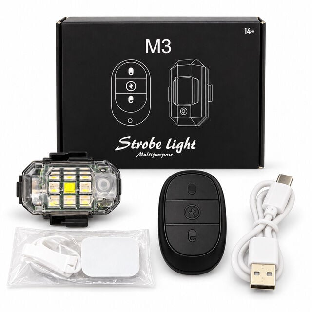 M3 Kumandalı Şarjlı LED Çakar Lamba Motosiklet Bisiklet İçin