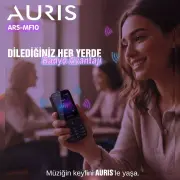 Auris ARS-MF10 Çift Sim kartlı/Bt/Radio/Lamba/BTK Kayıtlı Tuşlu Telefon