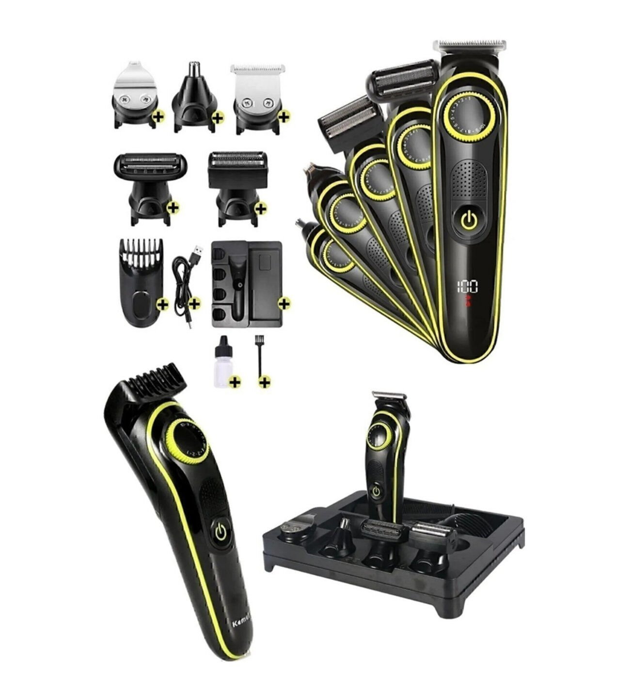 DEARLİNGRF-106 Yeni Nesil 5 Başlı Pro Kuaför Saç Sakal Burun Ense Lazer Epilasyon Öncesi Tıraş Makinesi