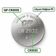 GP CR2032 3V Lityum Düğme Pil CMOS ve Kumanda Pili