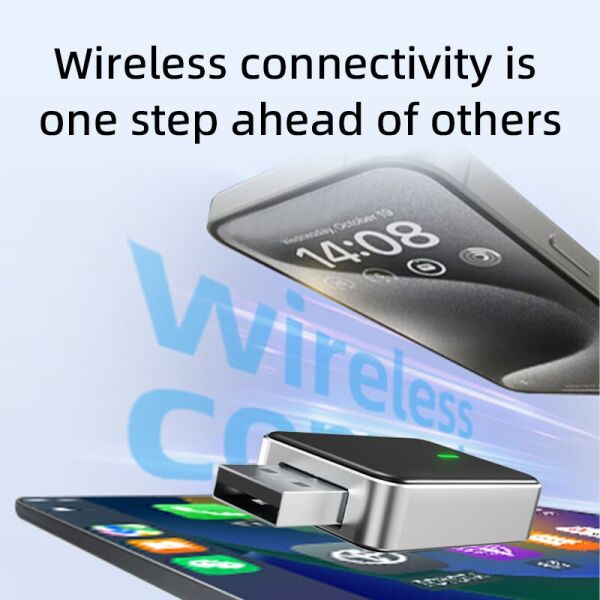 Anahtarlık tarzı 2IN1 kablosuz adaptör ile alüminyum alaşım 2.5D ayna tasarımı için dönüştürücü ile IOS 10/+ iPhone 6/+ Android 11/+