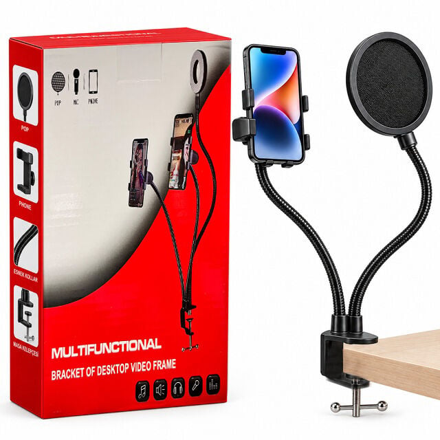 Powermaster DS-22 Telefon ve Mikrofon Tutucu Yayıncı Standı