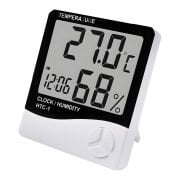 HTC-1 Masaüstü Dijital Termometre Sıcaklık ve Nem Ölçer - Masa Saati Alarm