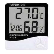 HTC-1 Masaüstü Dijital Termometre Sıcaklık ve Nem Ölçer - Masa Saati Alarm