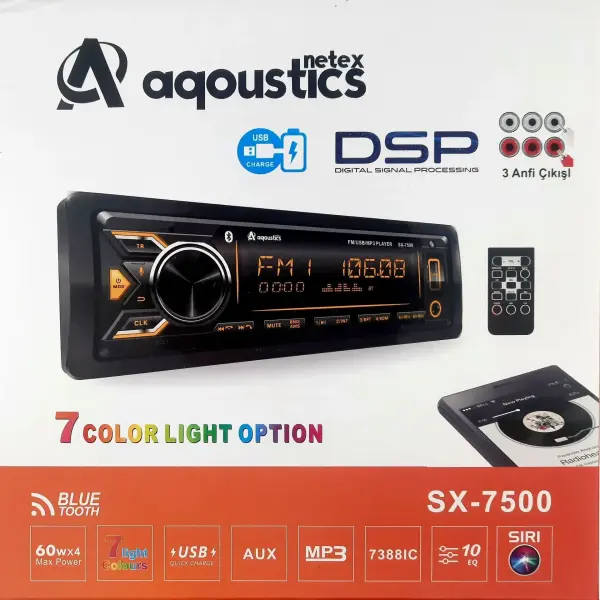 Aqoustics Netex DSP 3 Amfi Çıkışlı Oto Ses Sistemi | Profesyonel Bluetooth DSP Teyp