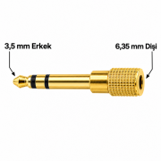 Hadron HDX1264 6.5mm Erkek 3.5mm Dişi Jak Dönüştürücü