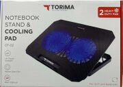 Torima CF-02 Ayarlanabilir Dizüstü Bilgisayar Soğutma Fanı 2 Fanlı Ergonomik Tasarım Siyah