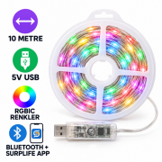 10 Metre USB RGBIC Bluetooth Kumandalı Akıllı Peri Led