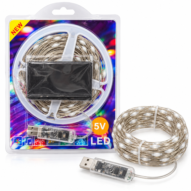 10 Metre USB RGBIC Bluetooth Kumandalı Akıllı Peri Led