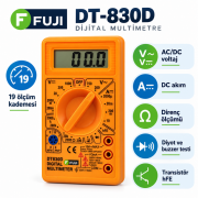 Fuji DT-830D Buzzerlı Dijital Multimetre Avometre Ölçü Aleti