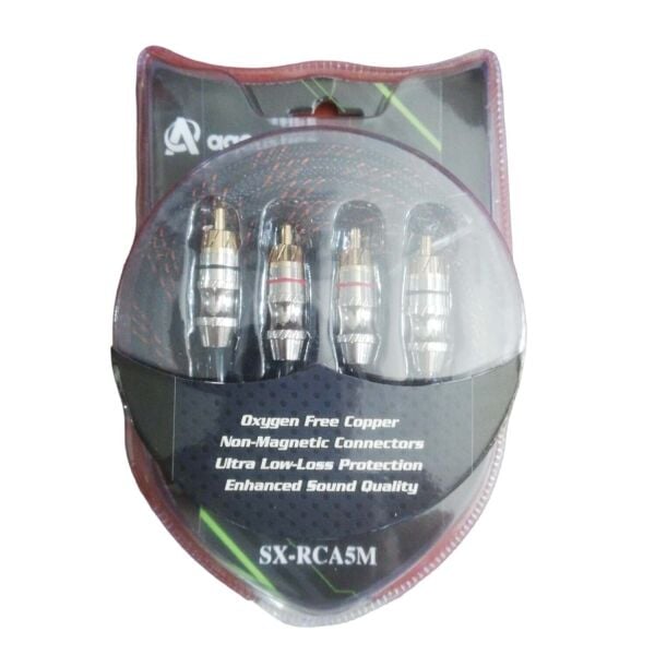 AQOUSTİCS SXRCA5M 5MT RCA KABLO YEŞİL KIRMIZI