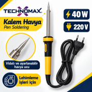 Technomax TM-9105 40W 220V Krom Nikel Kalem Havya