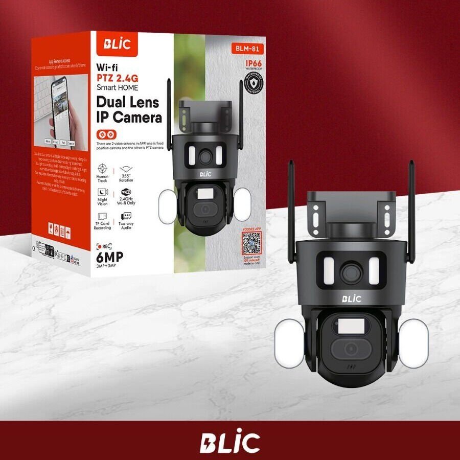 BLIC BLM-81 4K Çift Lens 6mp Hareket Algılamalı WiFi IP Kamera