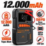 Auhma A9966 12000mAh Kompresörlü Akü Takviye Cihazı