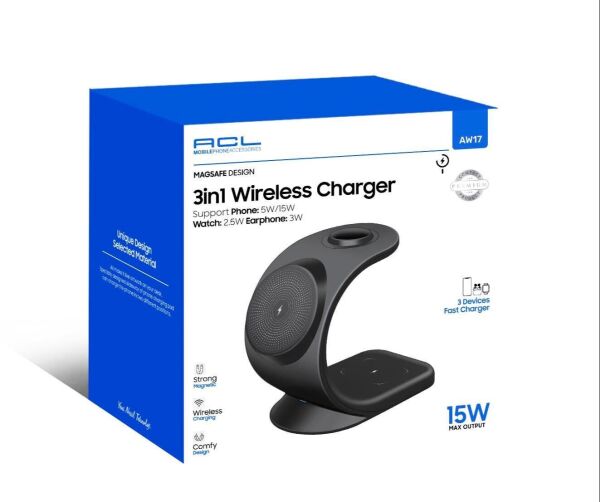 Acl AW17 3in1 Wireless Şarj Stand