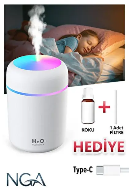 Katjmer H20 SD09 Nemlendirici Renkli Ortam Işığı Hava Nemlendirici Buhar Makinesi Ve Aroma Difüzörü